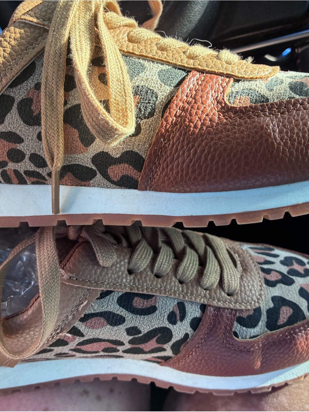 Amazon Leopard-Print Women's Sneakers in Brown and Tan